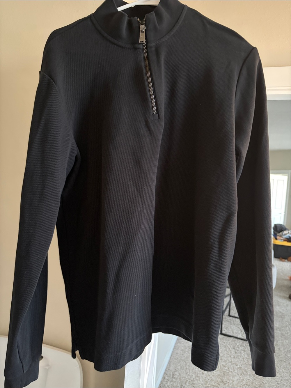 Hugo Boss Tenore Men's Black Half-Zip Sweater